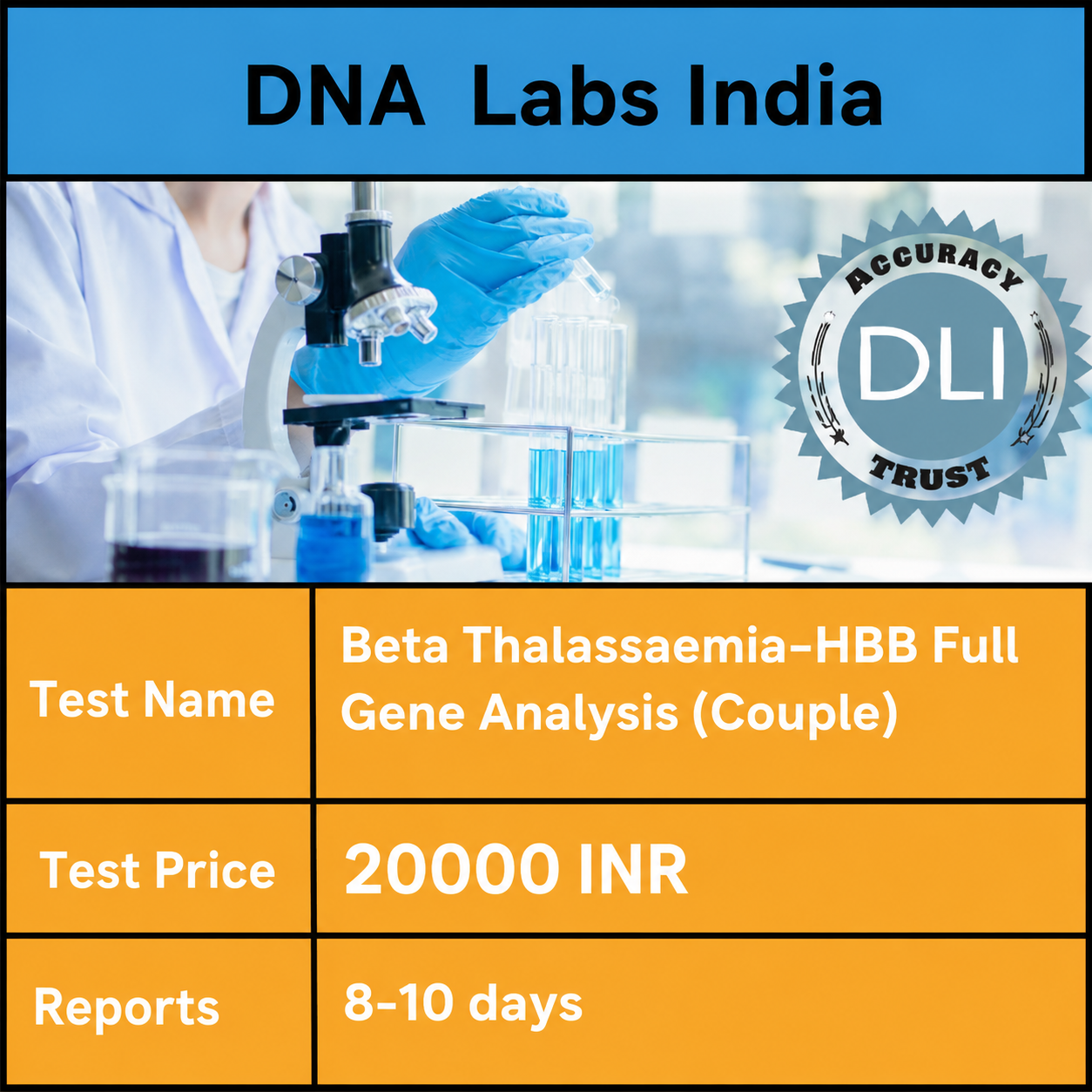 Beta Thalassemia-HBB Full Gene Analysis (Couple) Cost