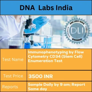 Immunophenotyping by Flow Cytometry CD34 (Stem Cell) Enumeration Test cost 3 mL (2 mL min.) whole blood in 1 Lavender Top (EDTA) tube  AND 3 mL (2 mL min.) whole blood in 1 Green Top (Sodium Heparin) tube OR 2 mL (1 mL min.) Bone marrow in 1 Green Top (Sodium heparin) tube. Ship immediately at 18u0192??22?u00f8C OR 1 mL (0.5 mL min.) Cord blood / Apheresis sample in a sterile screw capped container. Ship immediately at 2u0192??8?u00f8C. DO NOT FREEZE. Specify time