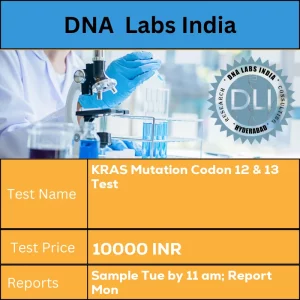 KRAS Mutation Codon 12 & 13 Test cost Submit formalin fixed paraffin embedded tissue block. Ship at room temperature. Block should have at least 10% tumor tissue. Duly filled NGS Test Requisition Form (Form 40) is mandatory. INR in India