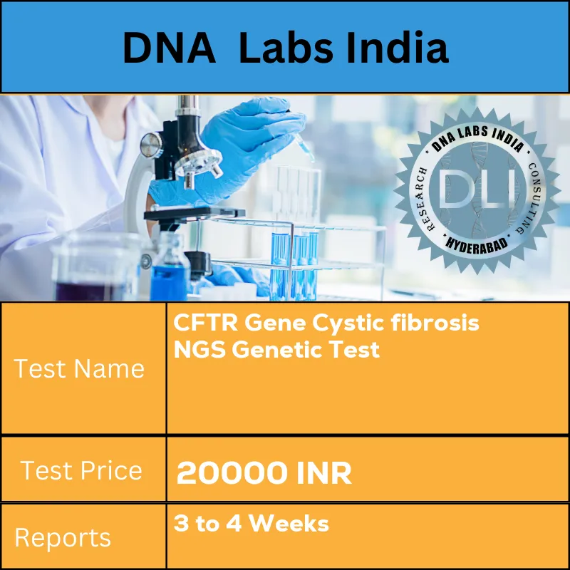 CFTR Gene Cystic fibrosis NGS Genetic Test cost Blood or Extracted DNA or One drop Blood on FTA Card INR in India